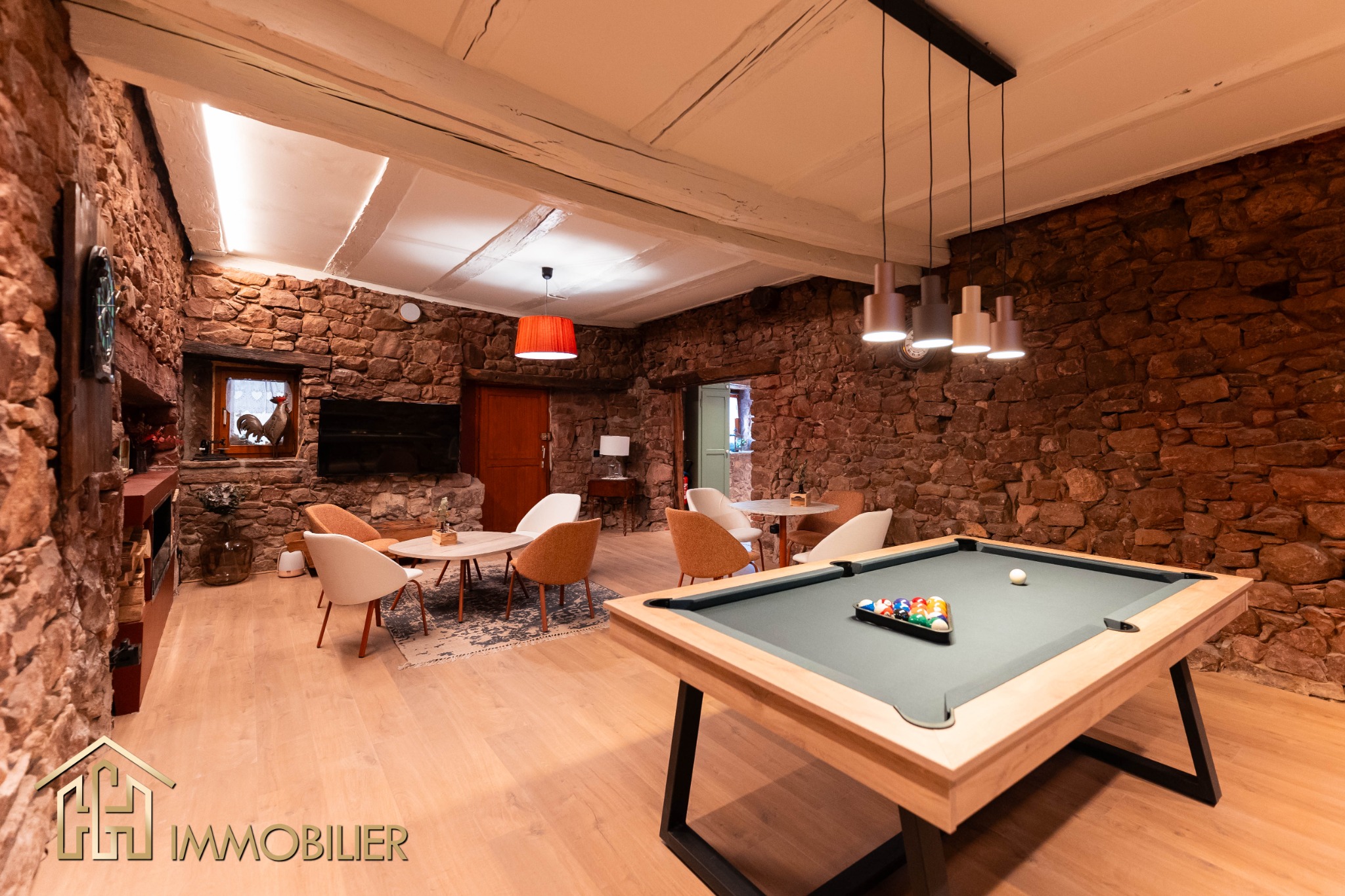 Pièce de vie d’une location saisonnière proche de Colmar